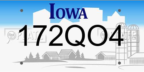 172QO4 Iowa License Plate