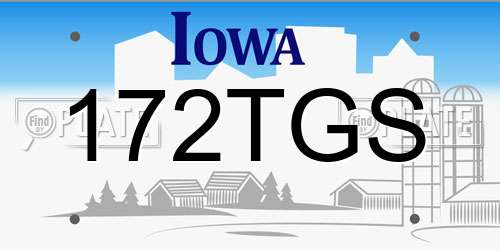 172TGS Iowa License Plate