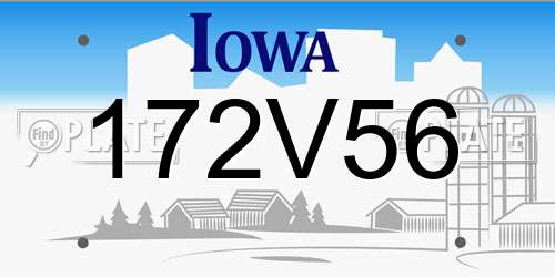 172V56 Iowa License Plate