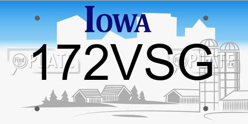 172VSG Iowa License Plate