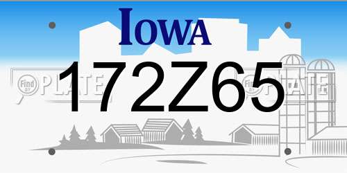 172Z65 Iowa License Plate