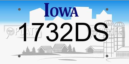 1732DS Iowa License Plate
