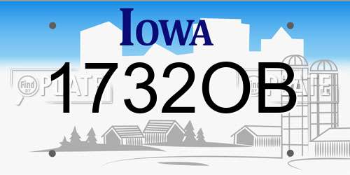 1732OB Iowa License Plate