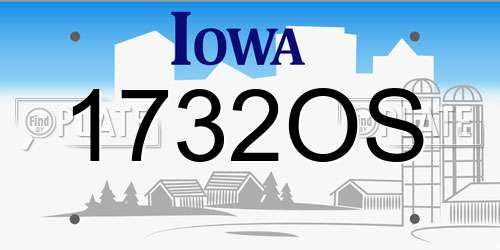 1732OS Iowa License Plate