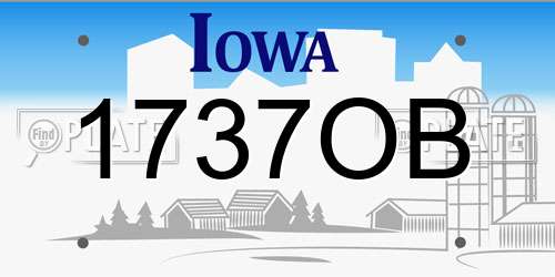 1737OB Iowa License Plate