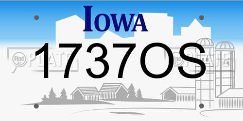 1737OS Iowa License Plate