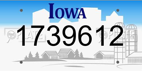 1739612 Iowa License Plate