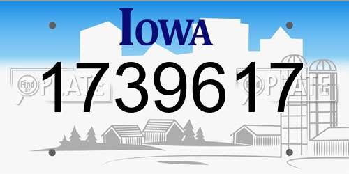 1739617 Iowa License Plate