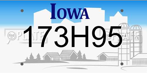 173H95 Iowa License Plate