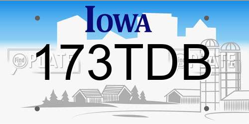 173TDB Iowa License Plate