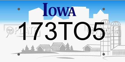 173TO5 Iowa License Plate