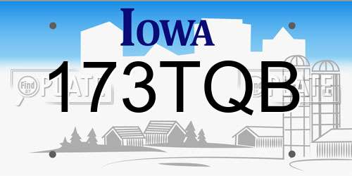 173TQB Iowa License Plate