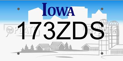 173ZDS Iowa License Plate