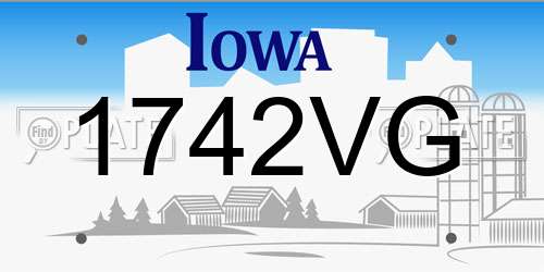 1742VG Iowa License Plate