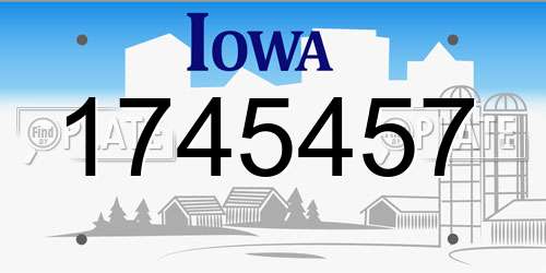 1745457 Iowa License Plate