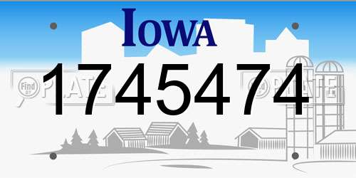 1745474 Iowa License Plate