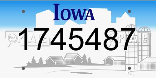 1745487 Iowa License Plate