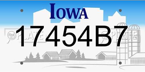 17454B7 Iowa License Plate