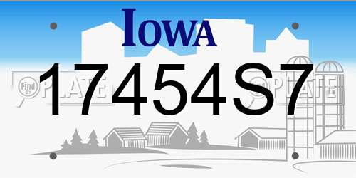 17454S7 Iowa License Plate