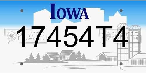 17454T4 Iowa License Plate