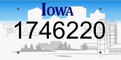 1746220 Iowa License Plate