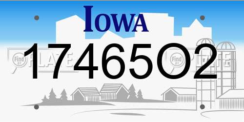 17465O2 Iowa License Plate