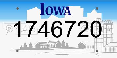 1746720 Iowa License Plate