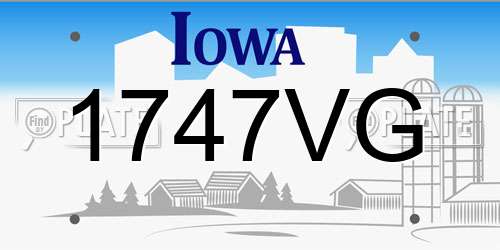 1747VG Iowa License Plate