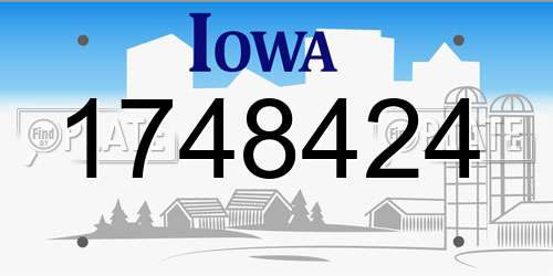 1748424 Iowa License Plate