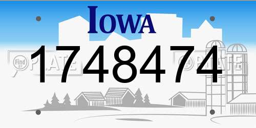 1748474 Iowa License Plate