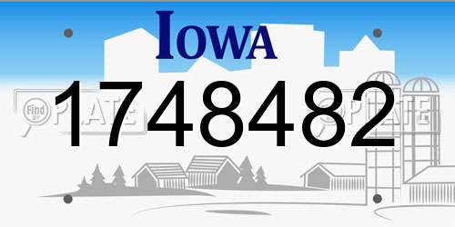 1748482 Iowa License Plate