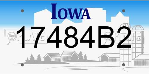 17484B2 Iowa License Plate