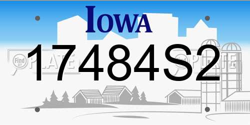 17484S2 Iowa License Plate
