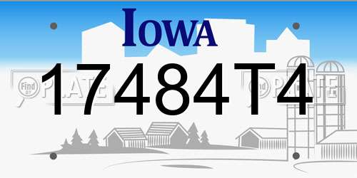 17484T4 Iowa License Plate