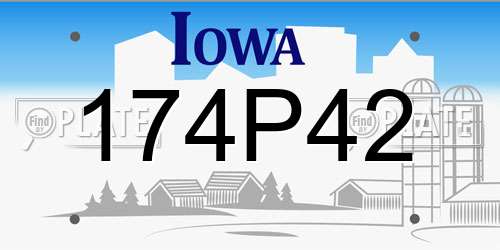 174P42 Iowa License Plate