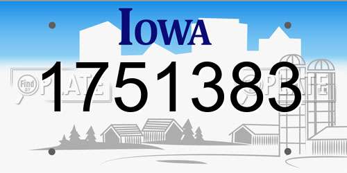 1751383 Iowa License Plate