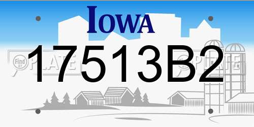17513B2 Iowa License Plate
