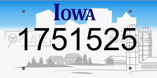 1751525 Iowa License Plate