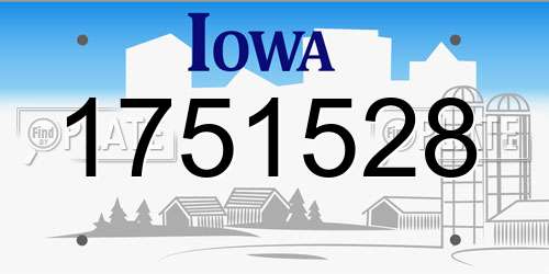 1751528 Iowa License Plate