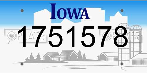 1751578 Iowa License Plate
