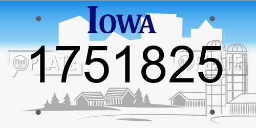 1751825 Iowa License Plate
