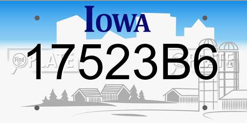 17523B6 Iowa License Plate