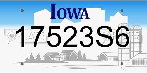 17523S6 Iowa License Plate