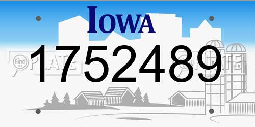 1752489 Iowa License Plate