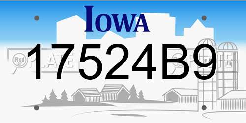 17524B9 Iowa License Plate