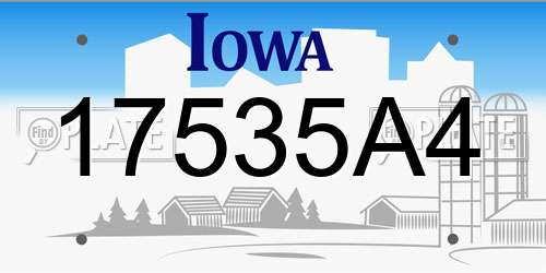17535A4 Iowa License Plate