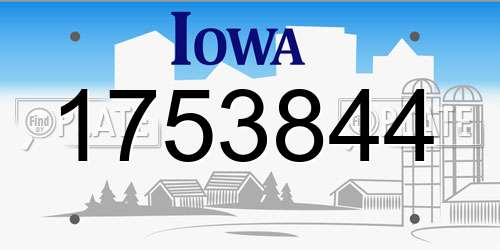 1753844 Iowa License Plate