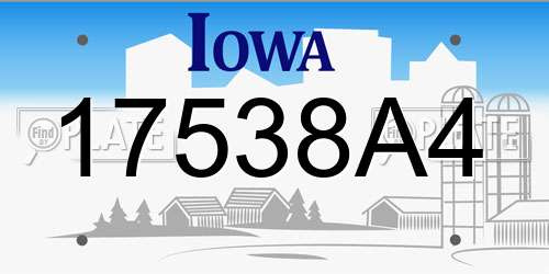 17538A4 Iowa License Plate