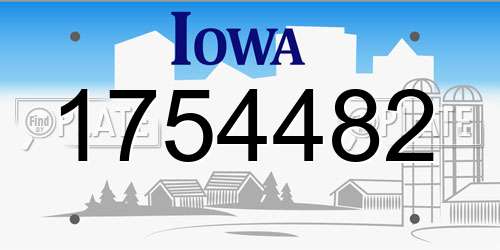 1754482 Iowa License Plate