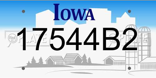 17544B2 Iowa License Plate